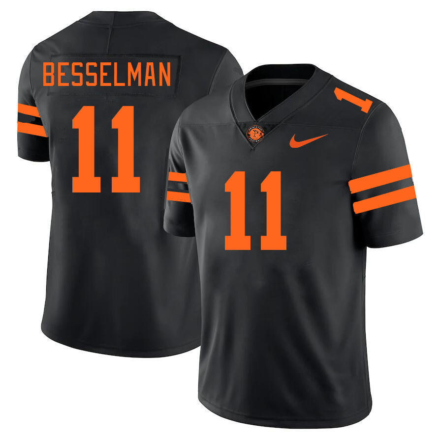 Men-Youth #11 Aidan Besselman Princeton Tigers 2023 College Football Jerseys Stitched Sale-Black